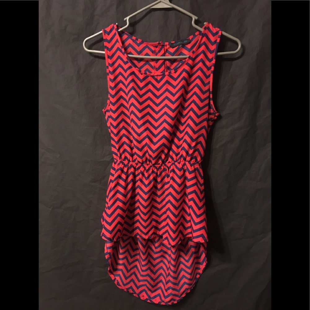 Red and blue sleeveless shirt